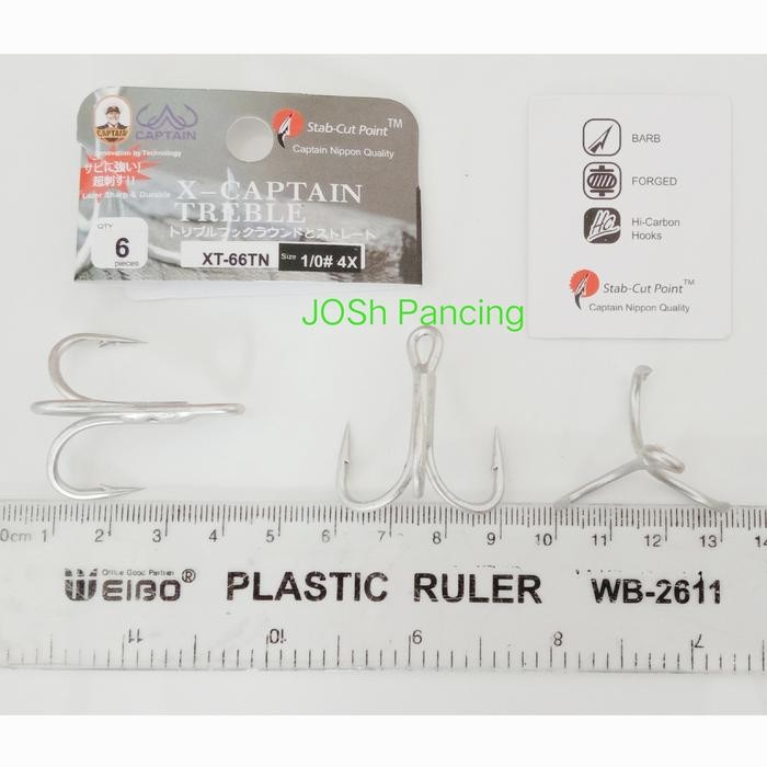 Treble Hook Kail Captain 4X Strong Xt-66Tn Kapten Trebel 4 X Murah
