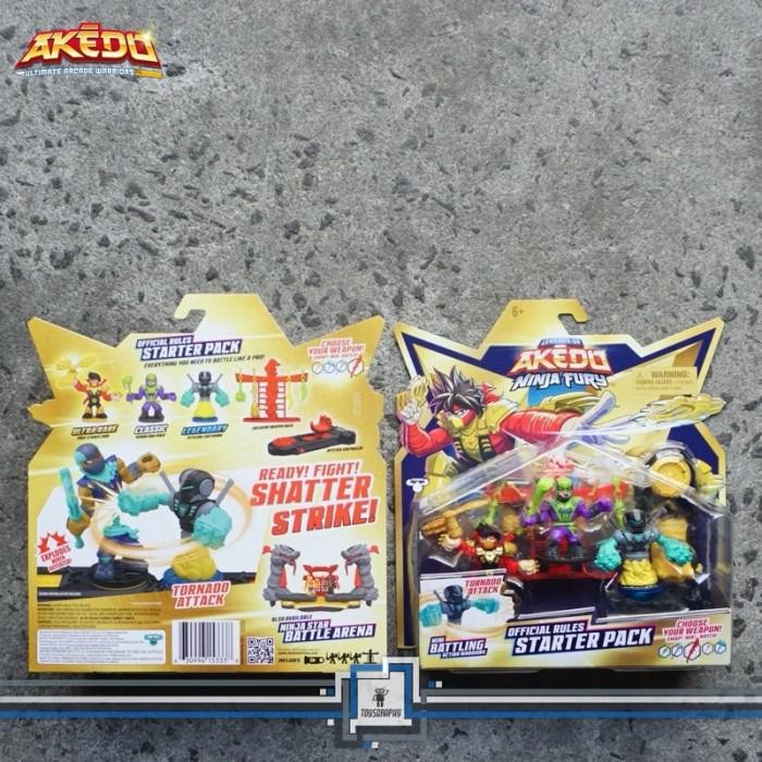 Akedo Ninja Fury Mini Battling Action Warriors Starter Pack Weapon Rack with Joystick