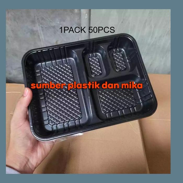 [50PCS] KOTAK BENTO SEKAT 4 MIKA 224 TAHAN PANAS UNTUK BEKAL NASI - KITCHENWARE KODE 261