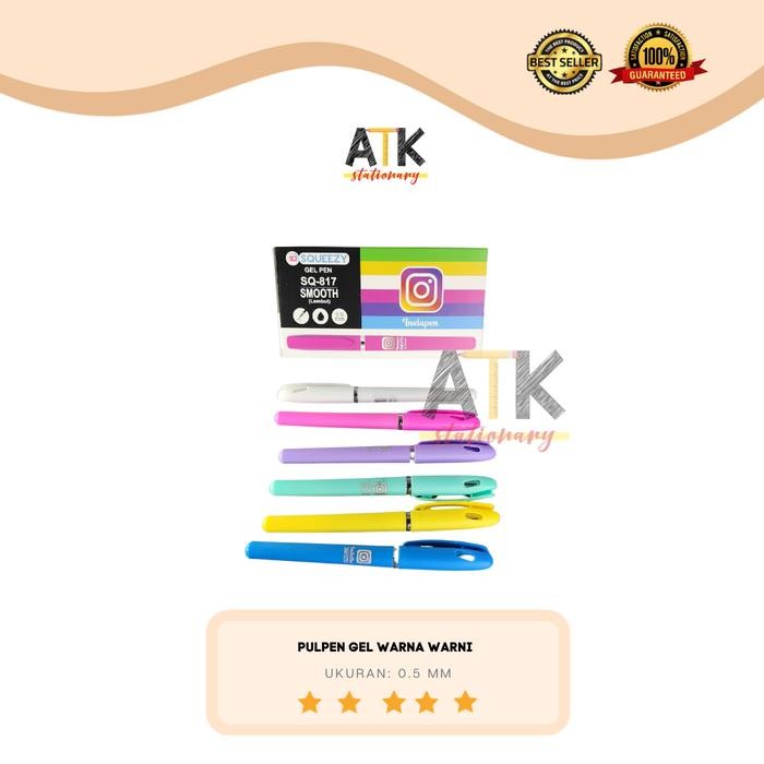

New Pulpen Gel Squeezy , Pen Cair Casing Warna Warni Apple Apel atk