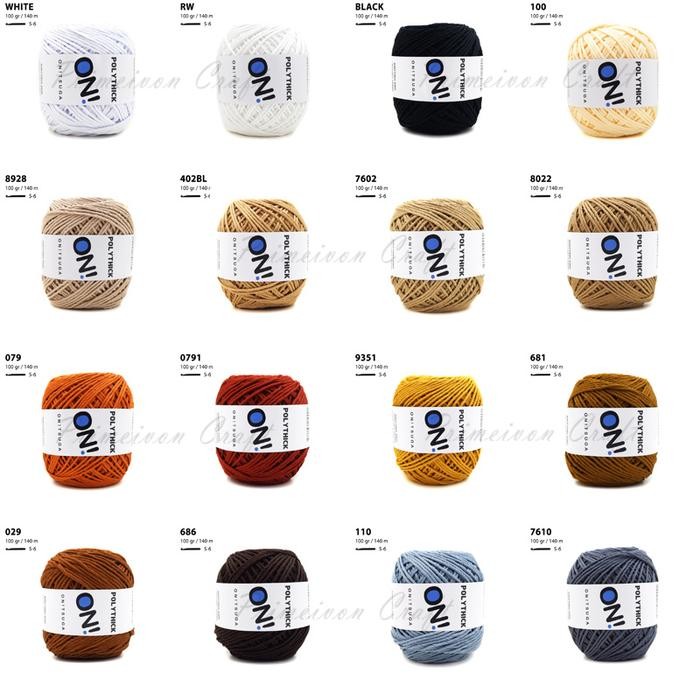 

New Benang rajut polyester polythick onitsuga big ply PLT6