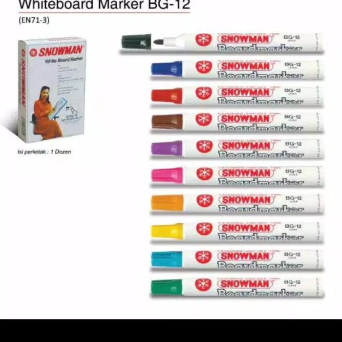 

New Spidol White Board Marker Snowman Bg 12 (1PCS) Stationery