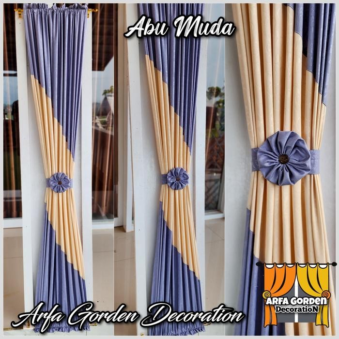 Gorden Kupu Kupu Mewah Kombinasi Gorden Jendela Minimalis