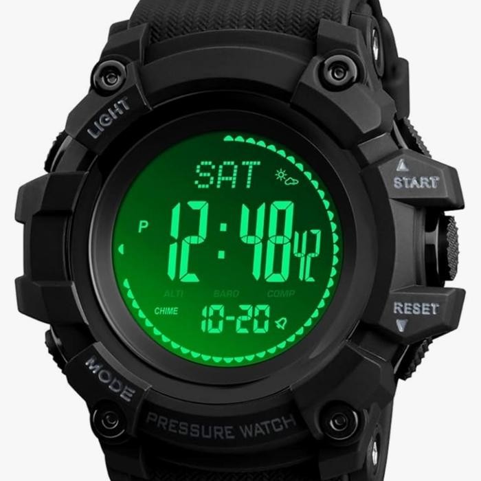 Terbaru AOSLSI Watch Compass Altimeter Barometer Thermometer Temperature Pedometer Watch