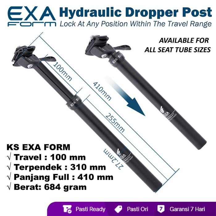 KS Exa Form SPEED UP Dropper Seatpost 27,2 Tuas Hidrolik Reducer Sleeve Bisa Tiang Sadel Empuk