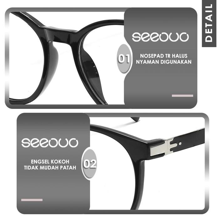 Seeouo Frame Clip On Kacamata 2in1 Plano Lens Free Polarized Anti Silau Model Oval Keren TR90+Metal