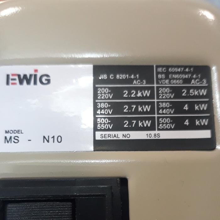 Ewig Magnetic Starter 380V Msn10 / Dol Starter 380V / Motor Starter