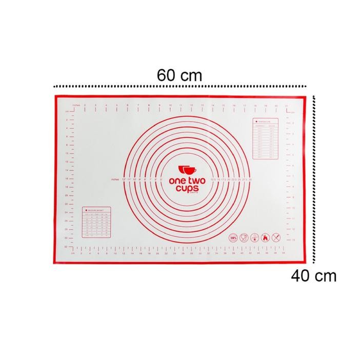 SILICONE MAT ALAS ADONAN PIZZA MARTABAK 40 x 60 CM WARNA MERAH KITCHENWARE