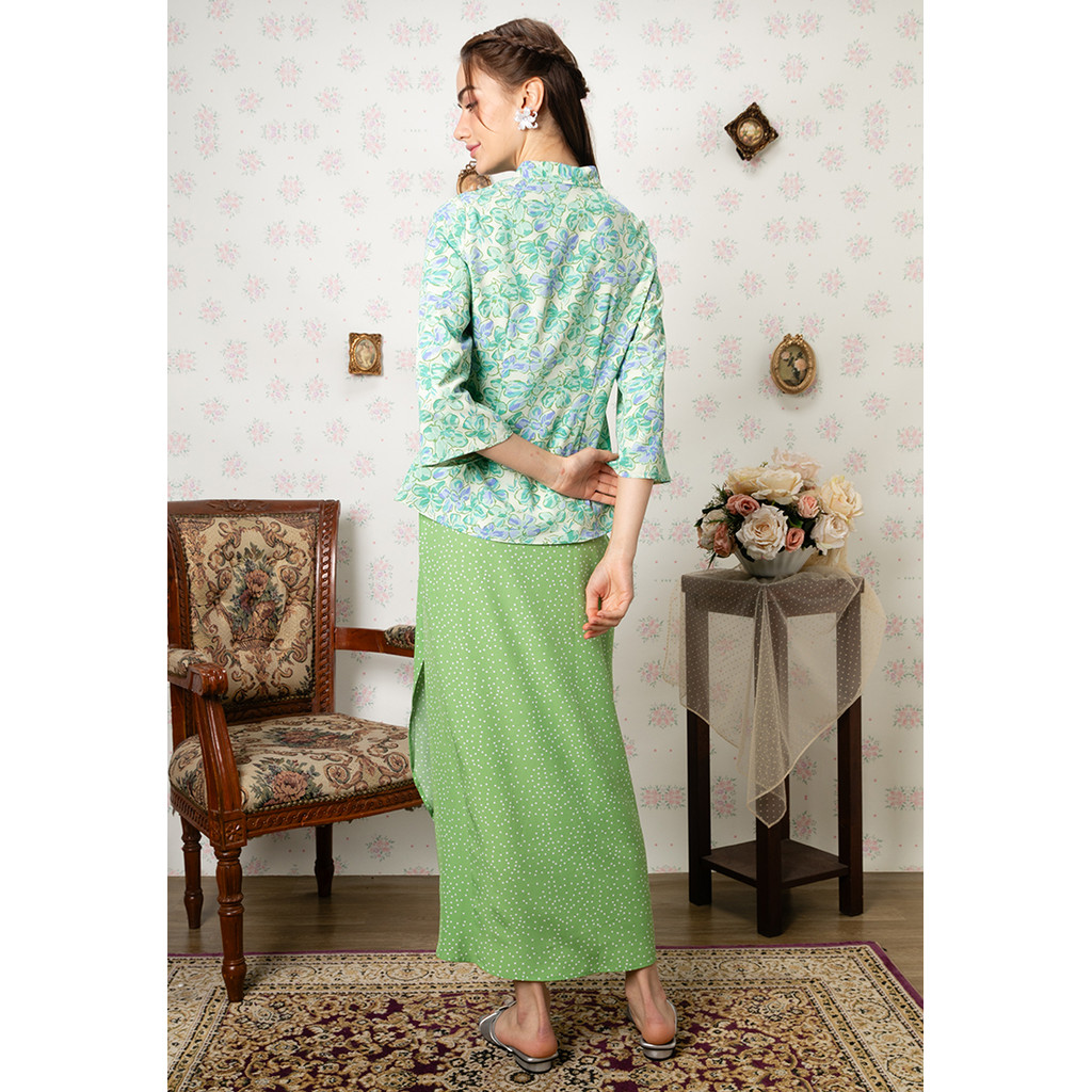Lubna - ARISSA HANDKERCHIEF KEBAYA SET (Wanita) (GREEN)