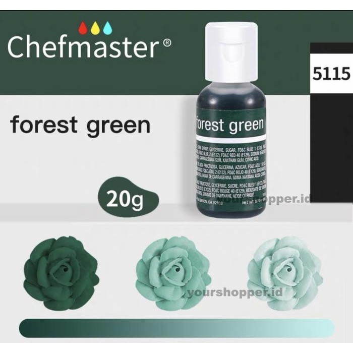 

LEZAT- Forest Green Chefmaster Liqua-Gel Food Coloring