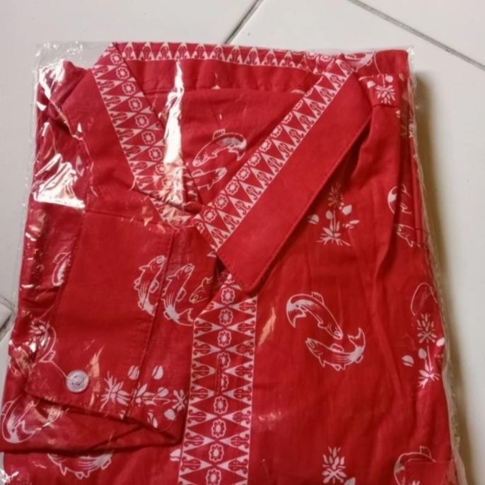 Baju Batik SD kota bekasi lengan panjang size XL