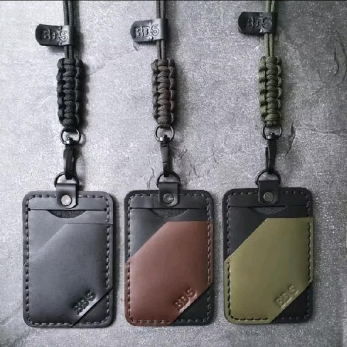 

promo bds salvo leather id card holder + paracord lanyard