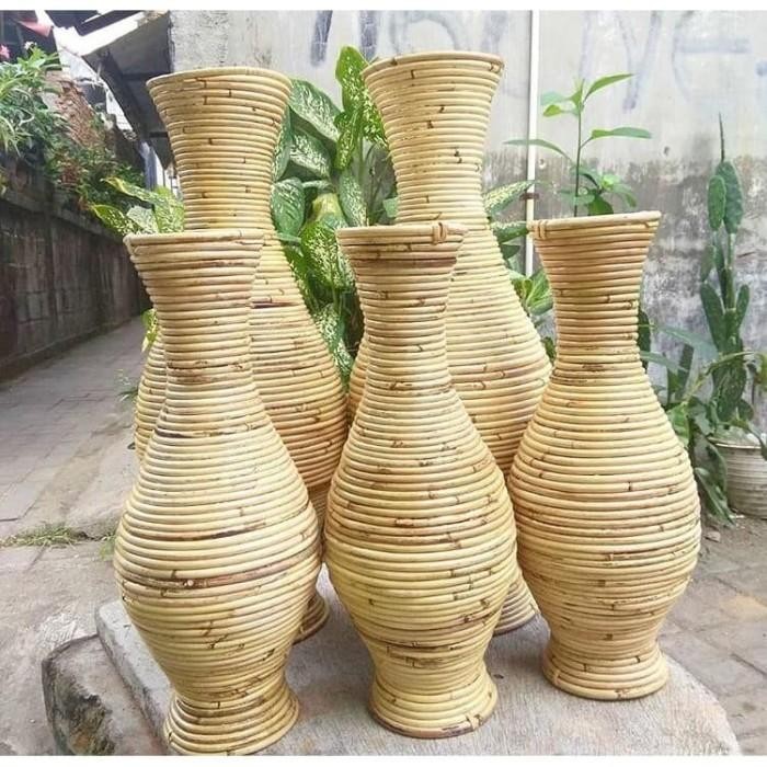 VAS POT BUNGA GUCI ROTAN CIREBON