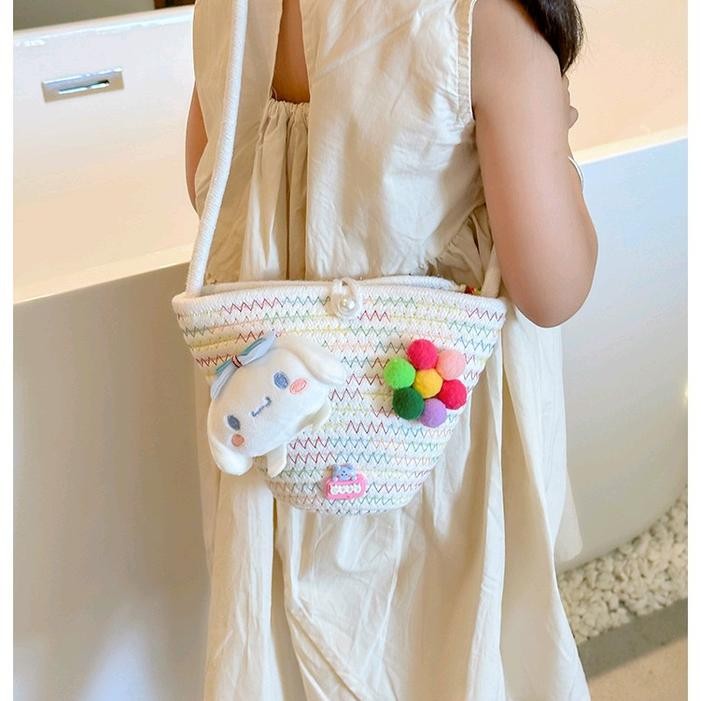 Beruangshop Tas Selempang Sling Bag Rajut Anak Perempuan Motif Doll Lucu