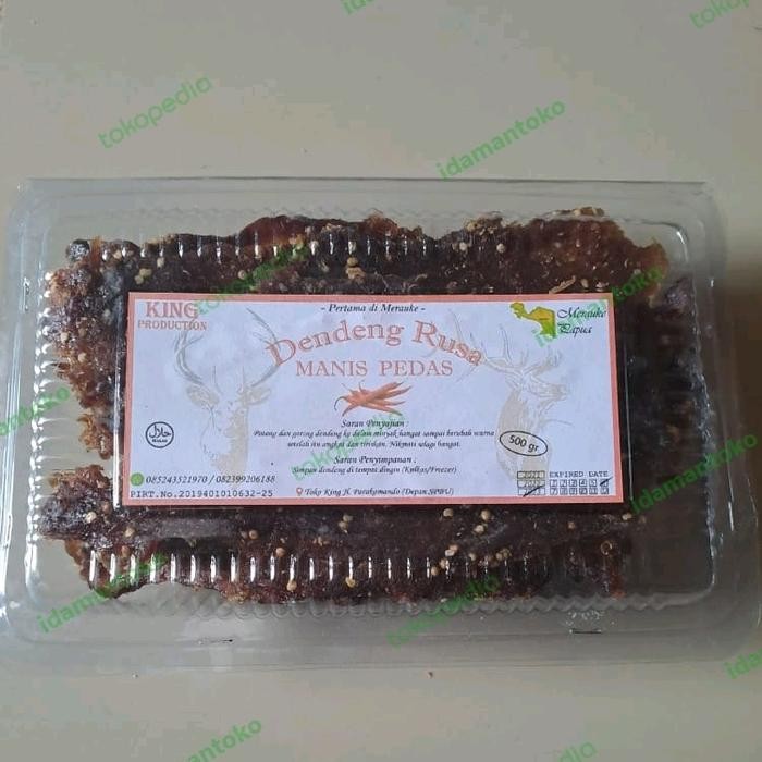 Siap Kirim Dendeng Daging Rusa Merauke Papua Asli Siap Saji Manis Pedas 500gr,