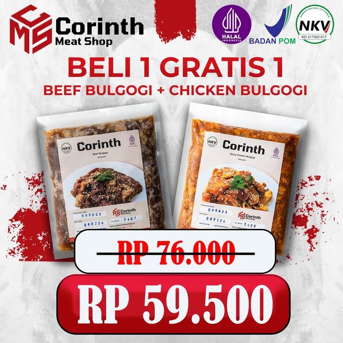 

Siap Kirim Beli 1 Gratis 1 Beef & Chicken Bulgogi 1+1 500gr - Halal NKV Ramadhan