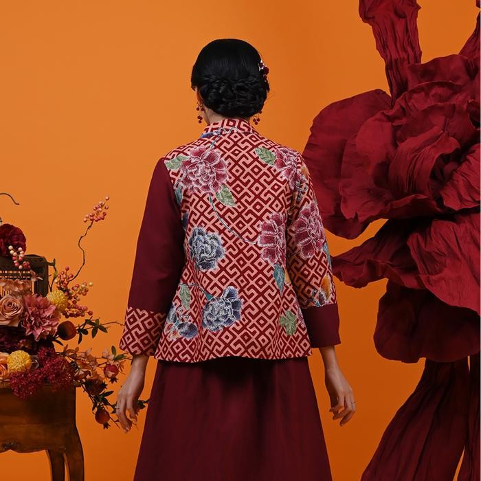 NONA RARA - Vivi Encim CNY T3655, Baju kerja blouse batik wanita modern