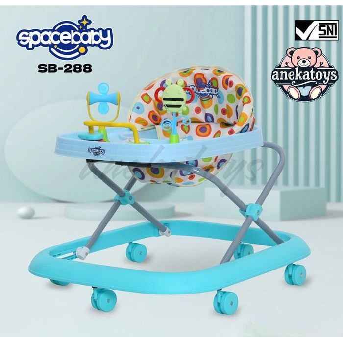 Tersedia SpaceBaby SB288 Baby Walker - Mainan Edukasi & Musik Melody 6 Roda