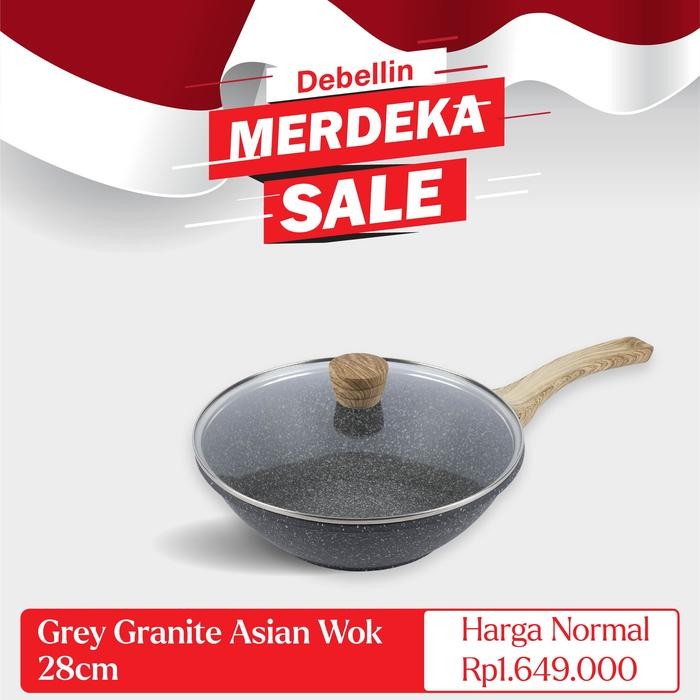 DEBELLIN Grey Granite Asian Wok Pan 28 cm