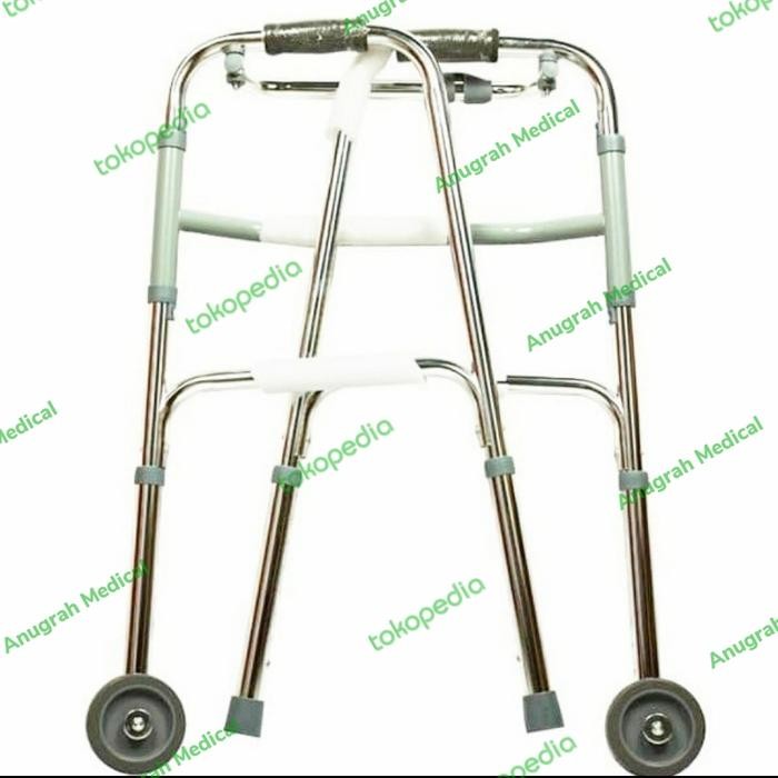 Walker roda lipat/ alat bantu jalan tongkat Walker lansia