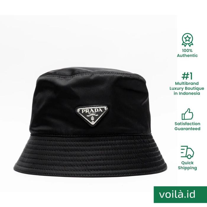 ASLI Voilaid Prada Re-Nylon Bucket Hat Black READY STOCK