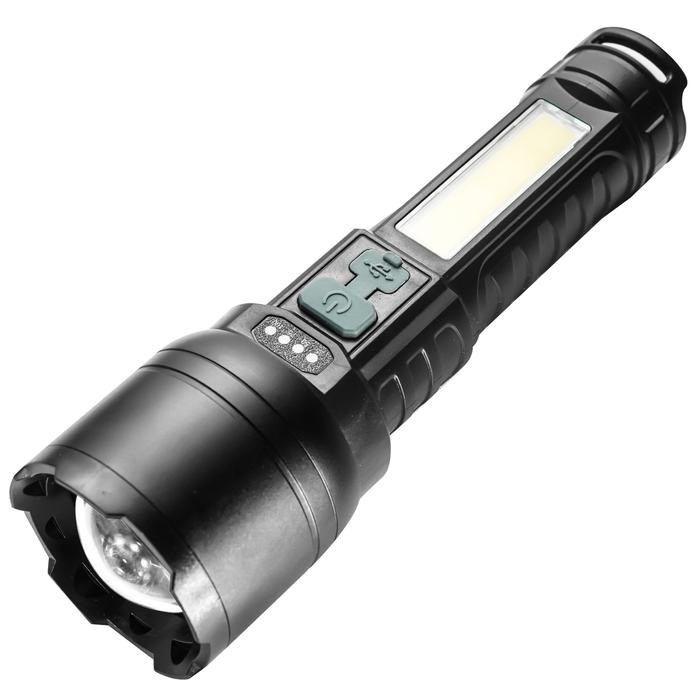 Suksestech Senter Zoom In Zoom Out Senter LED+COB 4 Mode Cahaya Senter-T058