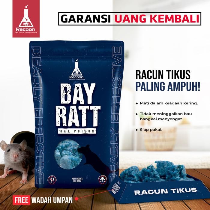 

Racoon Pembasmi Hama Tikus BAYRATT - Rodentisida Ampuh, Tanpa Bau Bangkai anti tikus