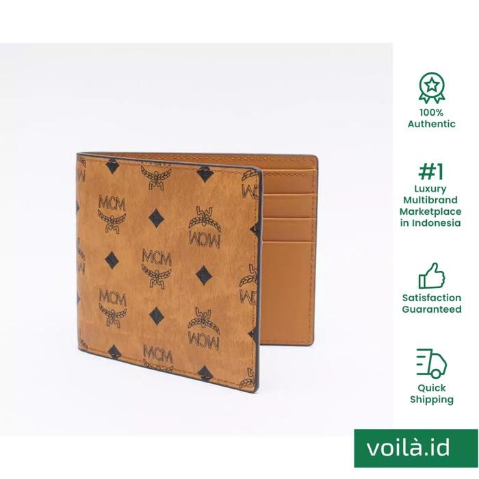 Voilaid MCM Visetos Original Bi-Fold Wallet Cognac - MXSAAVI04CO001