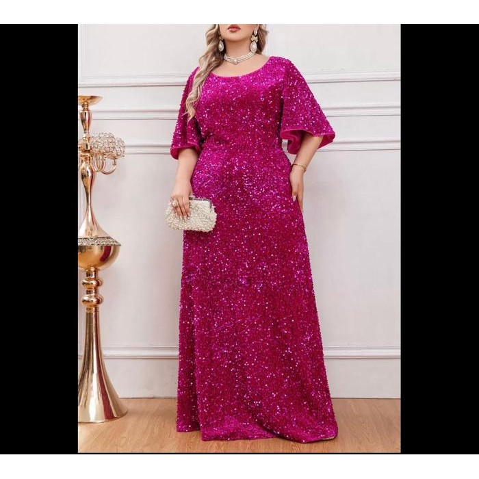 

ECF - [Big Size] Gaun Sequeen Pink Socialite Jumbo