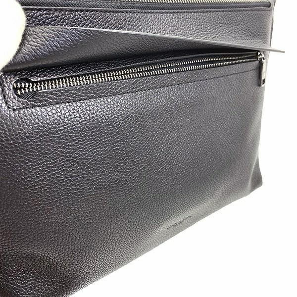 Men Pebbled Leather Pouch Black