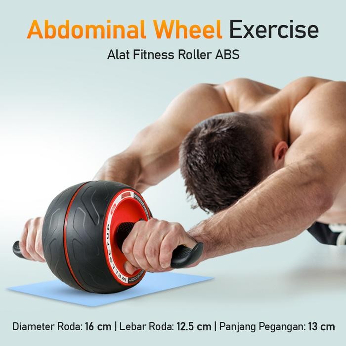 Alat FITNESS Olahraga AB ROLLER ABS Wheel AB Machine Alat Situp Sit Up