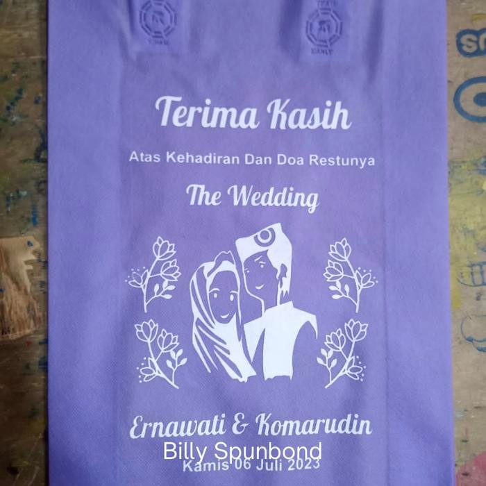 Promo Custom Link, 25X35, Wedding, Tas Spunbond, Goodie Bag