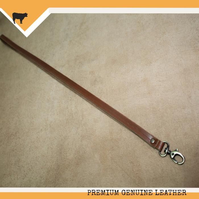 

Ready Tali Id Card Name Tag Kulit Asli Warna Brown Tan Lanyard Premium