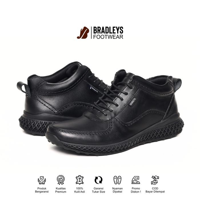 Bradleys Hero TL Black - Sepatu Kulit Sneakers Formal Kasual PDH Pria