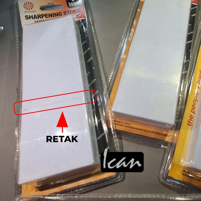 Sharpening Stone 8" Japan Grade 2000# 3000# 5000# SHIMADA / Batu Asah SHIMADA Kondisi RETAK