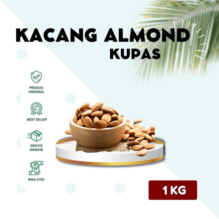 

kacang almond kupas panggang kemasan 1 kg