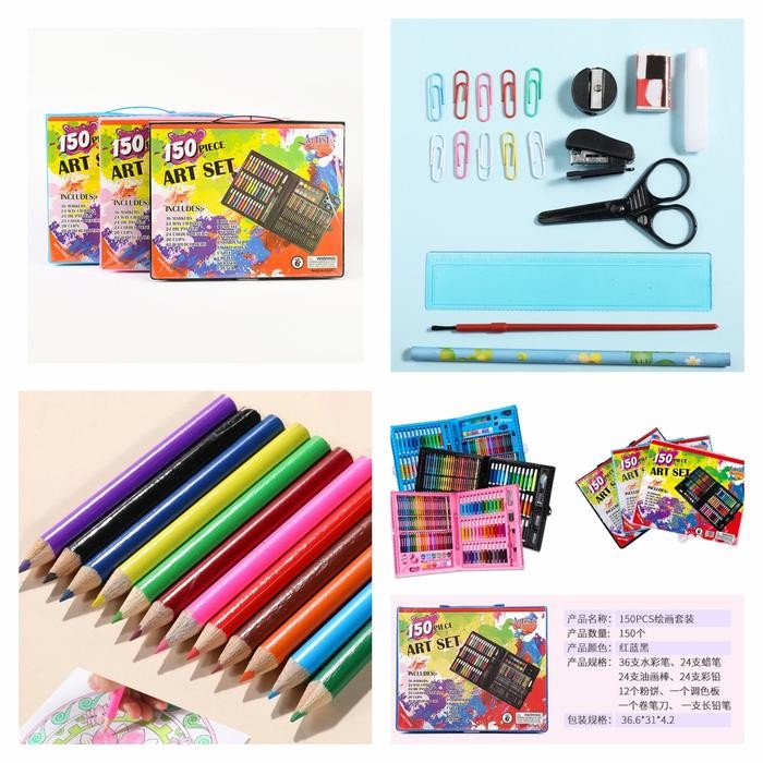 

[Capt] Mainan Edukasi Seni Menggambar Anak Kotak Perlengkapan Stationery Pensil Spidol Krayon Warna