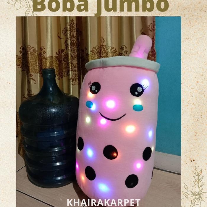 Pilihan- Boneka Boba Jumbo Led 70Cm / Boneka Boba Bubble Milk Tea Brown Sugar