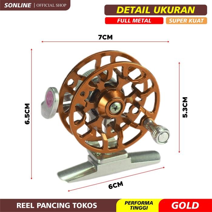 Sonline Reel Pancing Tokos Material Full Metal Reel Tokos Df55 Ikan Katrol Laut