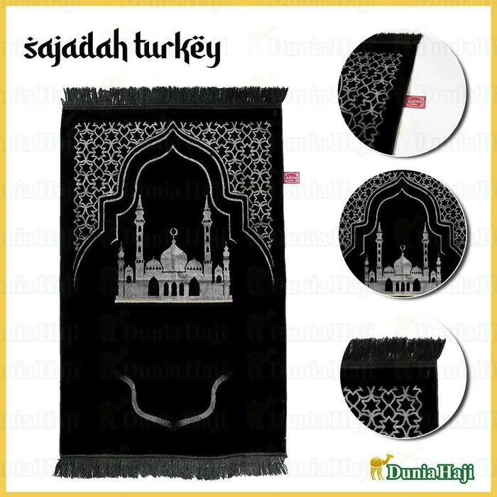 pita Box Hitam [MOTIF RANDOM] Sajadah Besar Turki Wangi Parfum Sajadah Hitam Tebal Halus Free Bok &