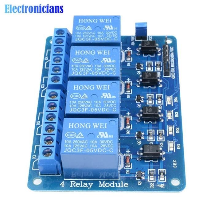 Pilihan- Modul Relay 4 Channel 5V Optocoupler ( Arduino )