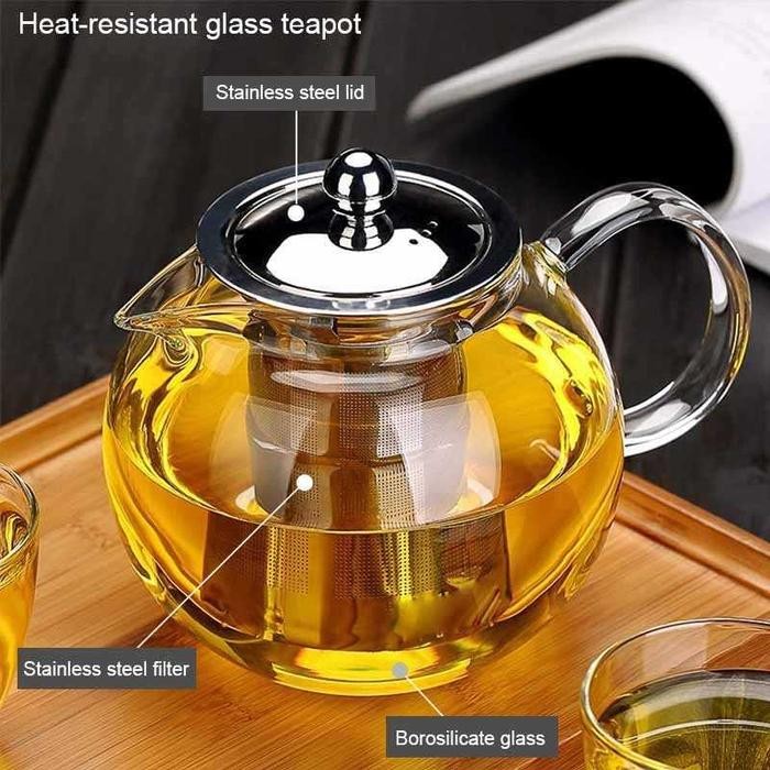 

Exp Lama One Two Cups Teko Teh Kaca Tahan Panas dengan Saringan Glass Teapot BR-352 - Teh Set Shopee