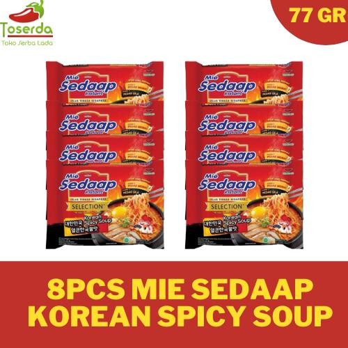 

Pilihan- 8 Pcs Mie Sedap Korean Spicy Soup / Mie Kuah Sedaap Pedas Ala Korea