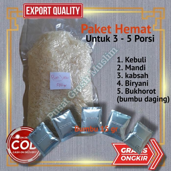 

Pilihan- Paket Hemat Beras Basmati Untuk 3 - 5 Porsi Beras 500Gr Dan Bumbu 15Gr