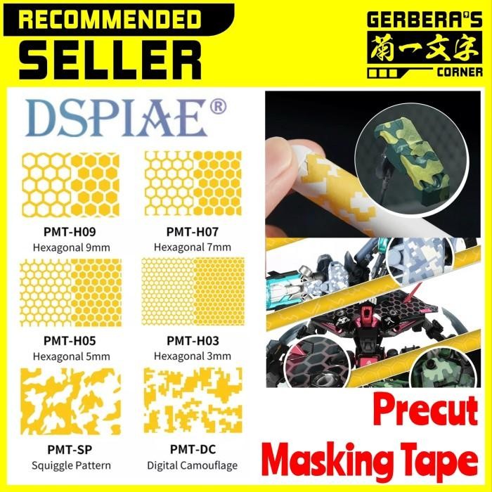 

Pilihan- Dspiae Precut Masking Tape Pmt Hexagon Camuflage Squiggle Pattern