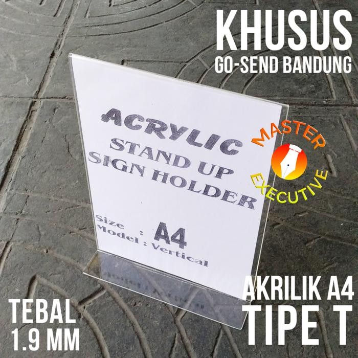 

Pilihan- Akrilik A4 Tipe T / Stand Up Vertical Acrylic Sign Holder