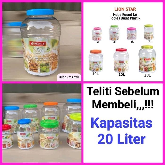 toples plastik toples makanan toples rempeyek kapasitas 20 Liter Lion Star