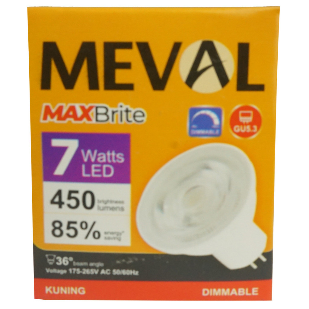 TERBARU MEVAL - LED MR16 7W - GU5.3 - KUNING TERMURAH