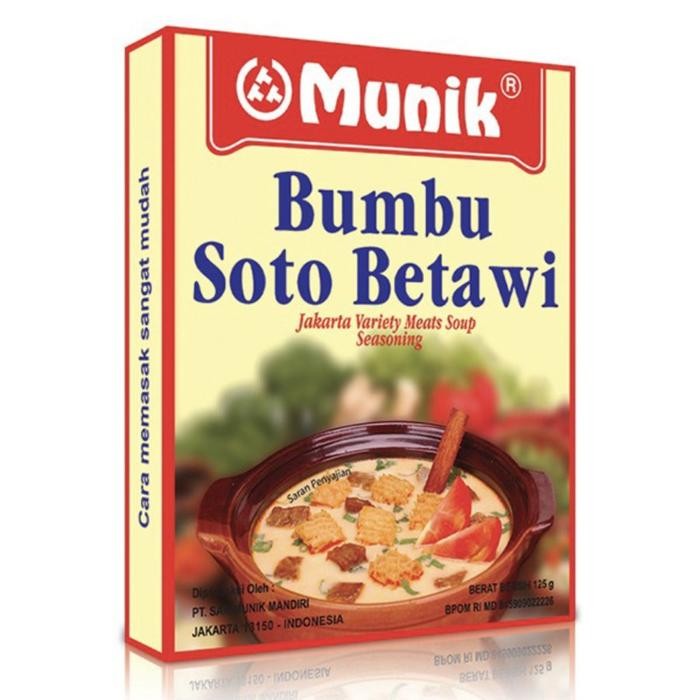 

Pilihan- Bumbu Masak Instant Bumbu Munik Soto Betawi Coto Betawi 125 Gr Enak