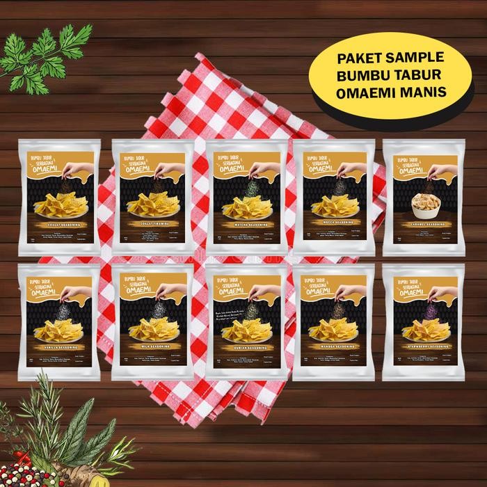 

Pilihan- Bumbu Tabur Omaemi Paket Peluang Usaha Sampe Manis Untuk Taburan Snack/Keripik/Camilan